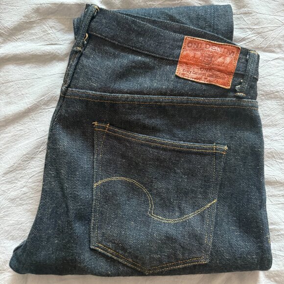 ❌SOLD❌ ONI Denim 679ZR 20oz 'Secret Denim' Slim Tapered jeans in size 36 - Picture 1 of 10